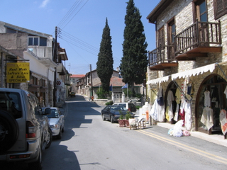 street in Lefkara on a sunny day in Cyprus
