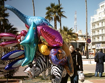 Balloons on the sea-front at Carnival time