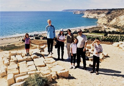 with friends at the Kurium site in Cyprus