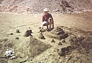 City-building in the sand on one of the Cyprus beaches