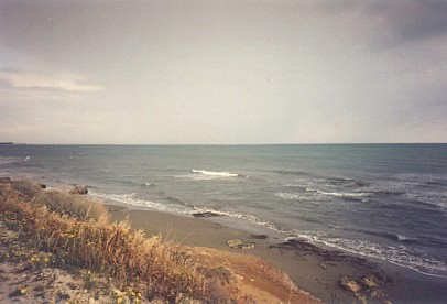 Kiti beach on a cloudy day