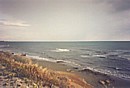 Kiti beach on a grey day in March