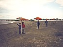 sheltering from the rain on Kiti beach in March