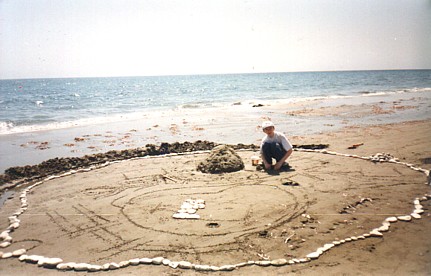 Starting to build a sandcastle at Kiti