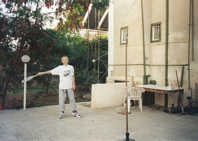 Daniel's home-built bat-and-ball game