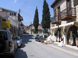street in Lefkara on a sunny day in Cyprus